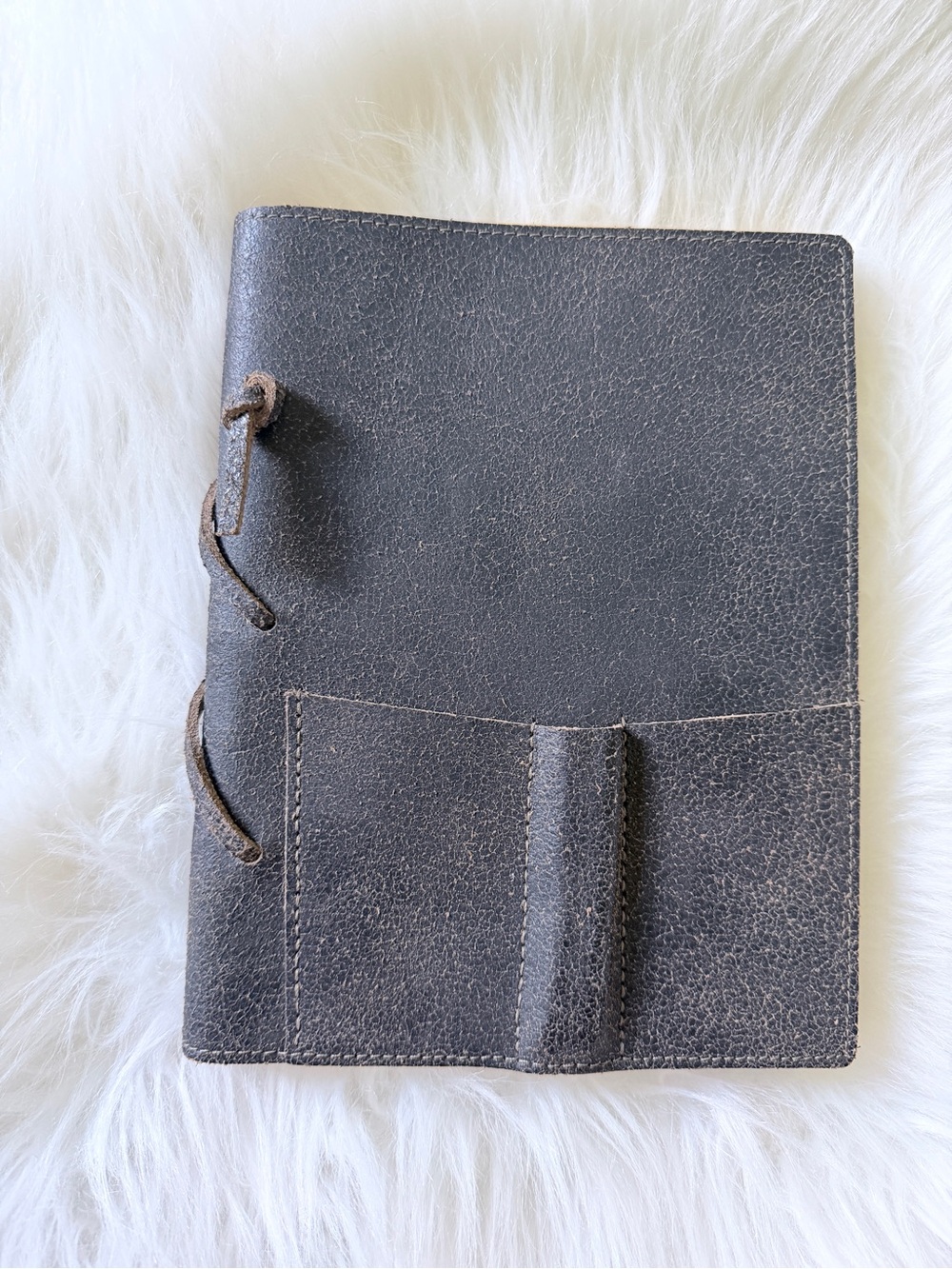 Barnes and Noble Distressed Leather Journal Cover - brown